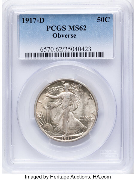 1917-D 50c Mintmark Obverse MS thumbnail 2