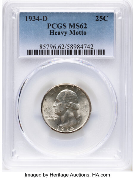 1934-D 25c Heavy Motto MS thumbnail 4