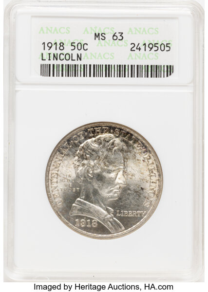 1918 50c Lincoln - Illinois MS thumbnail 3