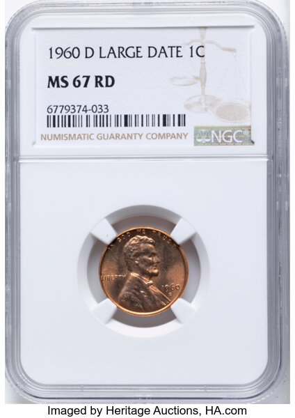 1960-D 1c Large Date MS RD thumbnail 3