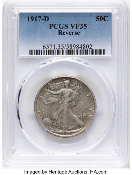 1917-D 50c Mintmark Reverse MS thumbnail 3