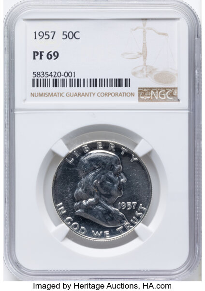 1957 50c Triple Die Reverse, FS-801 PR thumbnail 4