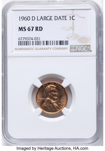 1960-D 1c Large Date MS RD thumbnail 4