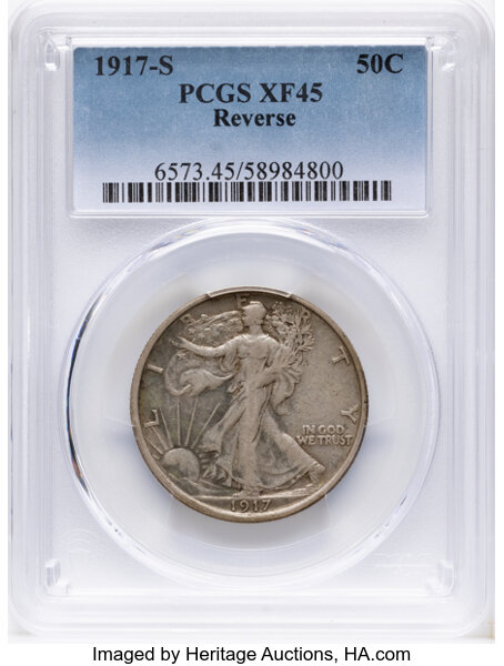 1917-S 50c Mintmark Reverse MS thumbnail 2