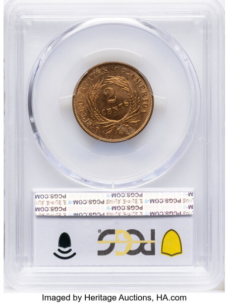 2-Cent Piece 2c 1864-1872 MS RD [Type] MS64 RD CAC thumbnail 2