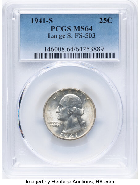 1941-S 25c Large S, FS-503 MS thumbnail 2