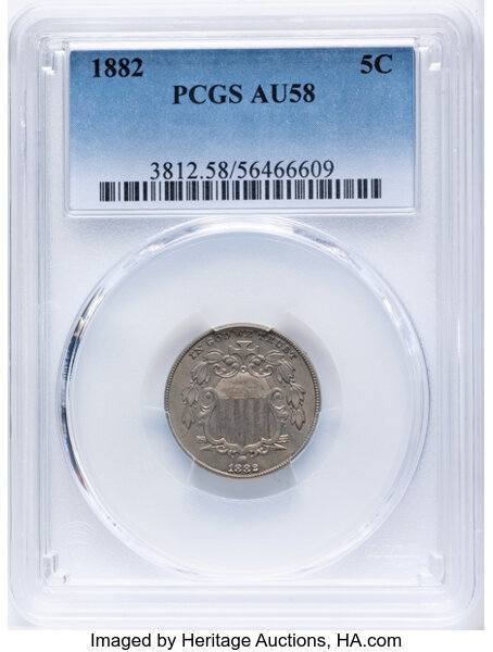 1882 5c Doubled Die Obverse, FS-101 MS thumbnail 2