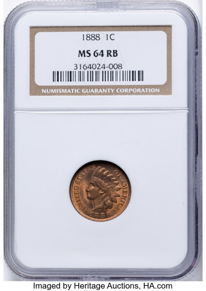 1888 1c Repunched Date, FS-302, S-2 MS RB thumbnail 2
