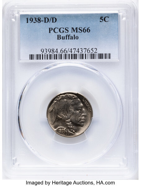 1938-D/D 5c Buffalo MS thumbnail 3