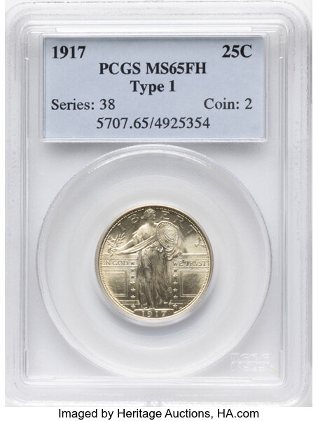 1917 25c Type 1 MS FH thumbnail 5