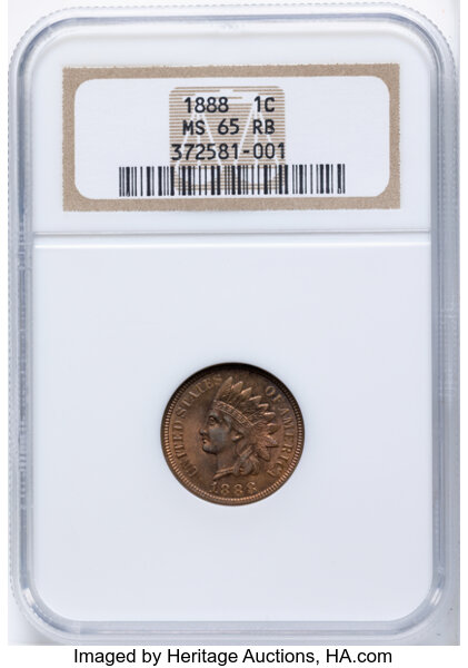 1888 1c Repunched Date, FS-302, S-2 MS RB thumbnail 3