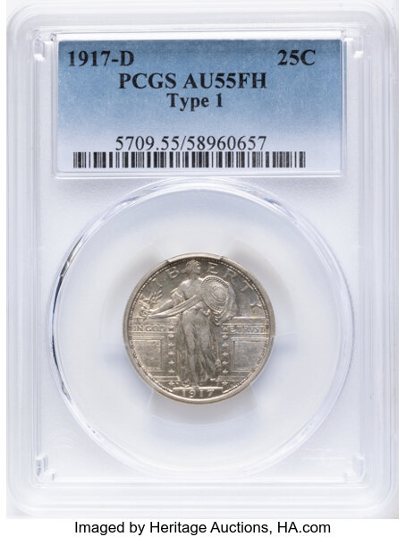 1917-D 25c Type 1 MS FH thumbnail 2