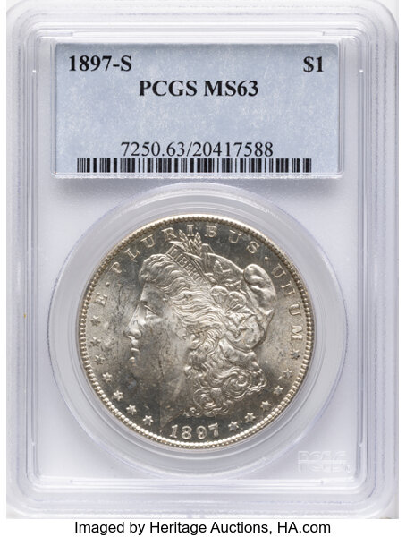 1897-S $1 MS63 CAC thumbnail 3