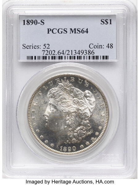 1890-S $1  Die Break Wing, VAM-2B MS thumbnail 18