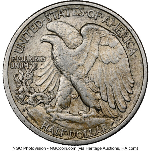 1918-S 50c AU53 thumbnail 2