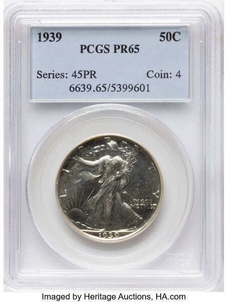 Walking Liberty Half Dollar Set 50c 7 Coins PR thumbnail 15