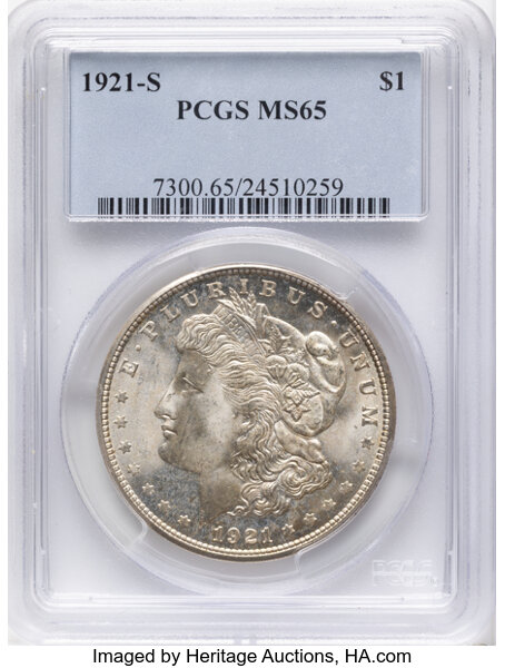Image for 1921-S $1 MS65 CAC