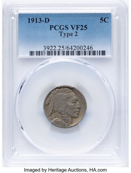 1913-D 5c Buffalo, Type 2 MS thumbnail 2