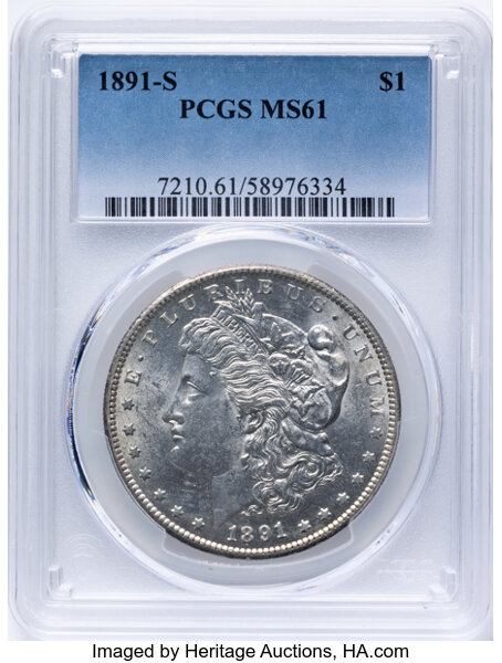 1891-S $1 VF35 CAC thumbnail 23