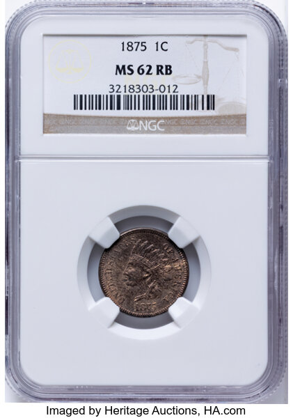 1875 1c 5/5, S-4 MS RB thumbnail 3