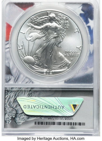 2021-S $1  Silver Eagle, Type 2 PR DCAM PR64 DCAM thumbnail 8