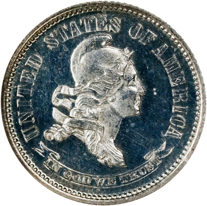 1870 P10c Silver, J-837 PR CAM thumbnail 2