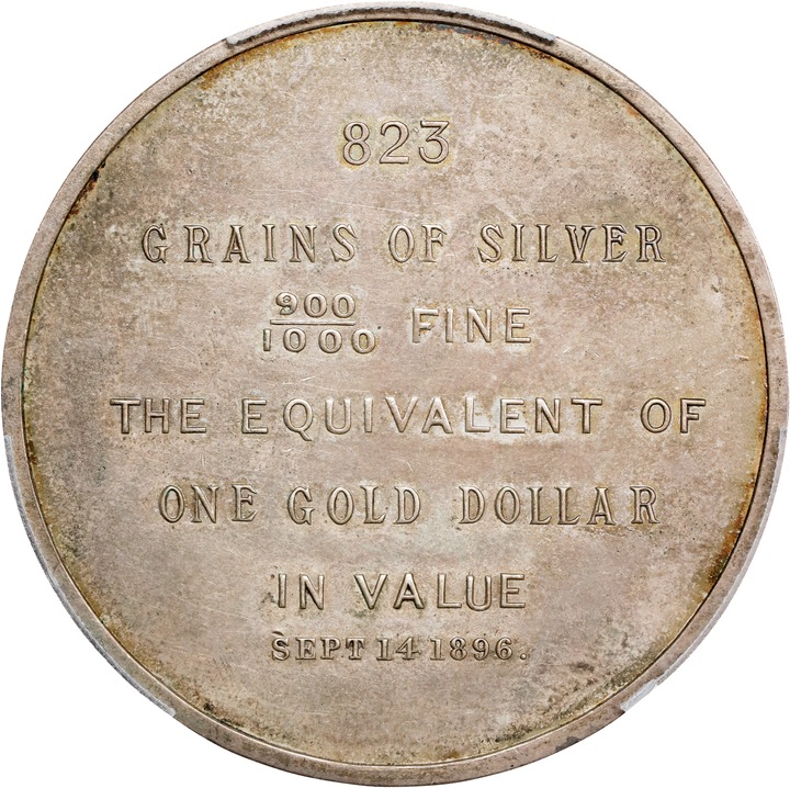 1896 Sep 14 SC$1 Bryant Dollar, 823 gr, 7 lines, Silver, HK-779 VF35 thumbnail 4