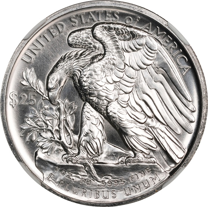 2017-(P) $25  Palladium Eagle, High Relief MS68 thumbnail 4