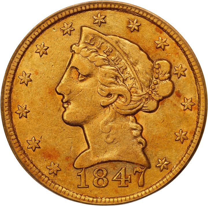 1847 $5  MS thumbnail 5