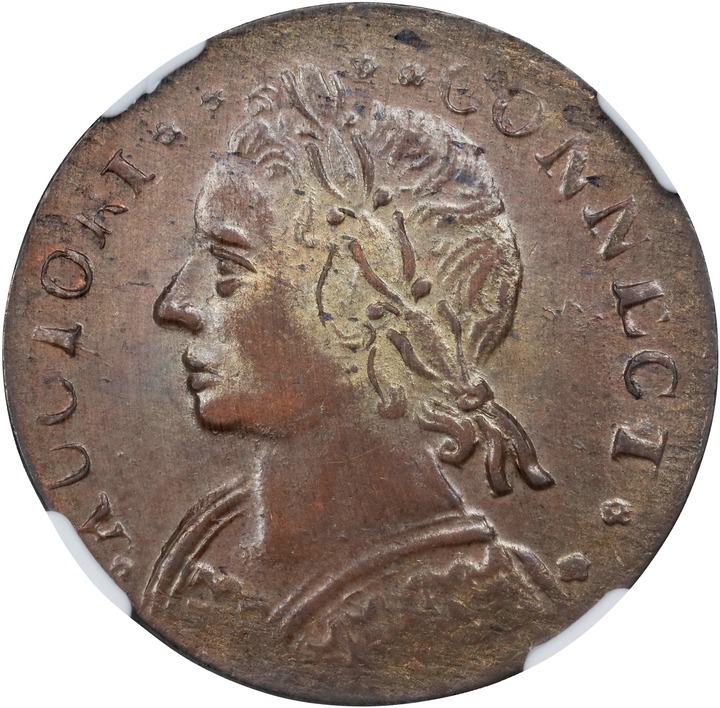 1787 Copper Connecticut, Mailed Bust Left, CONNECT, INDE MS BN AU50 BN thumbnail 17