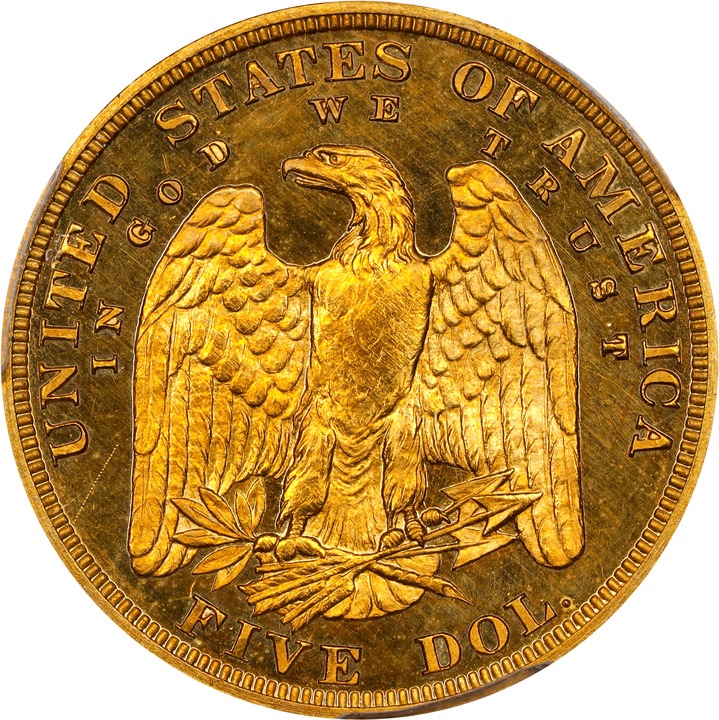 1878 P$5 Gold, J-1570 PR CAM thumbnail 2