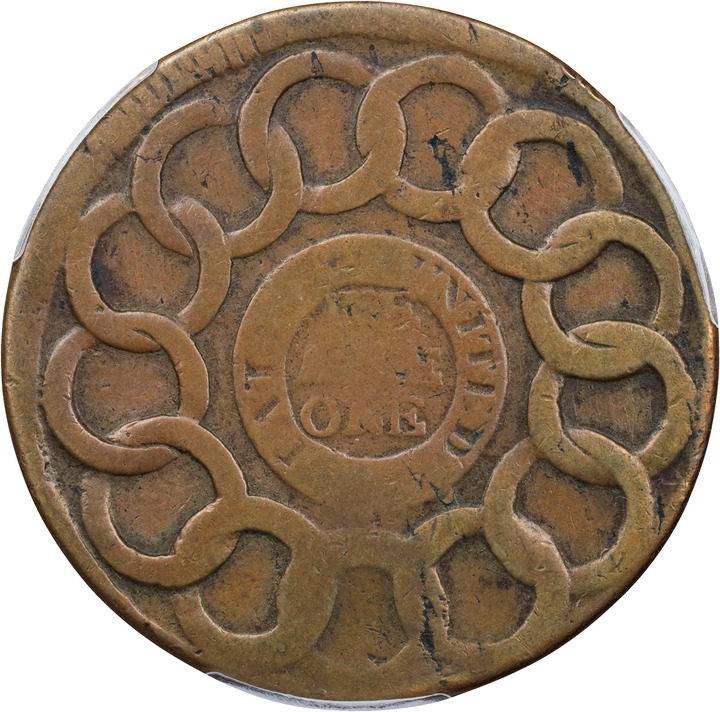 1787 Fugio 1c 4 Cinquefoils, STATES UNITED, Newman 9-S MS BN G4 BN thumbnail 2