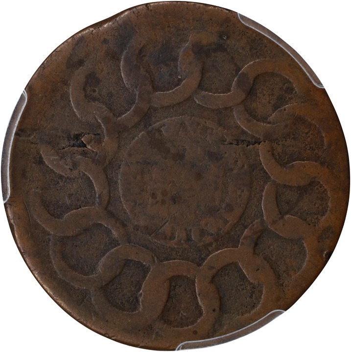 1787 Fugio 1c 4 Cinquefoils, STATES UNITED, Newman 17-WW MS BN F12 BN thumbnail 2