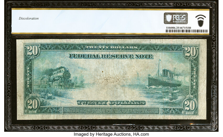 1914 $20  Blue Seal, Philadelphia, Star Replacement (Fr. 975*) thumbnail 3