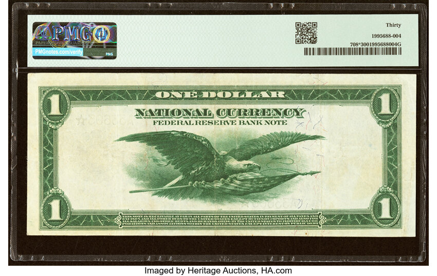 1918 $1  Boston, Star Replacement (Fr. 708*) thumbnail 4