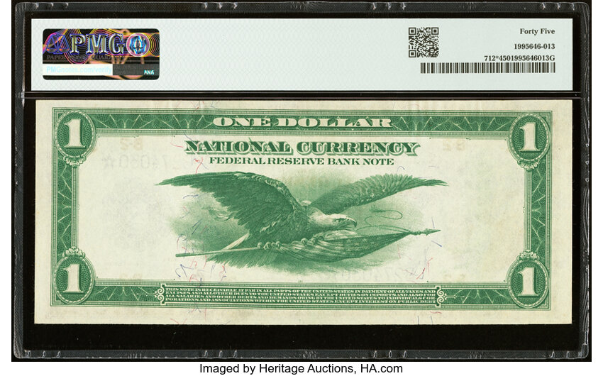 1918 $1  New York, Star Replacement (Fr. 712*) thumbnail 7