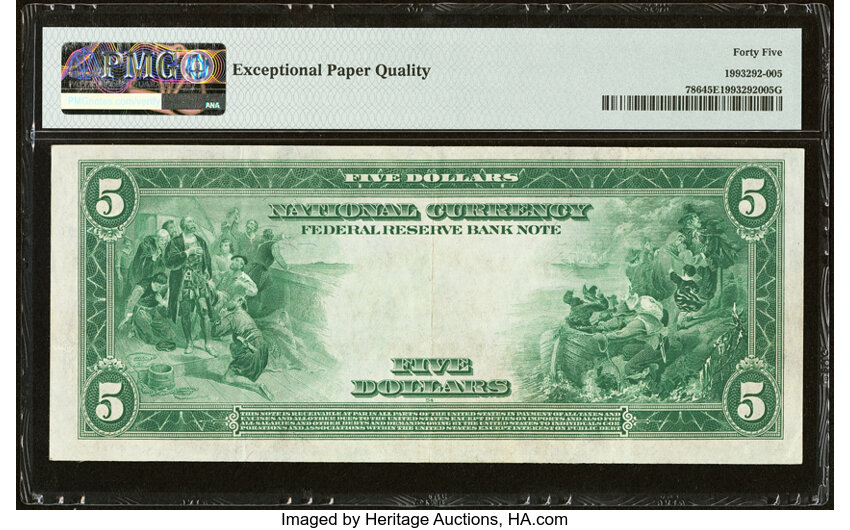 1918 $5  Cleveland (Fr. 786) thumbnail 3