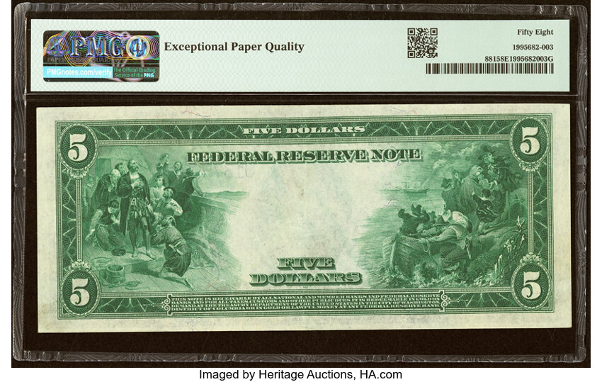 1914 $5  Blue Seal, Kansas City (Fr. 881) thumbnail 3