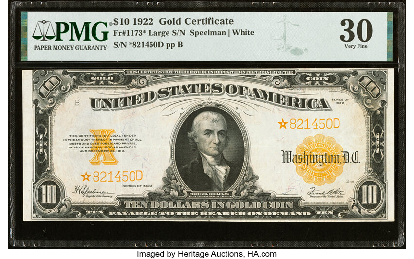 1922 $10  Replacement (Fr. 1173*) thumbnail 2