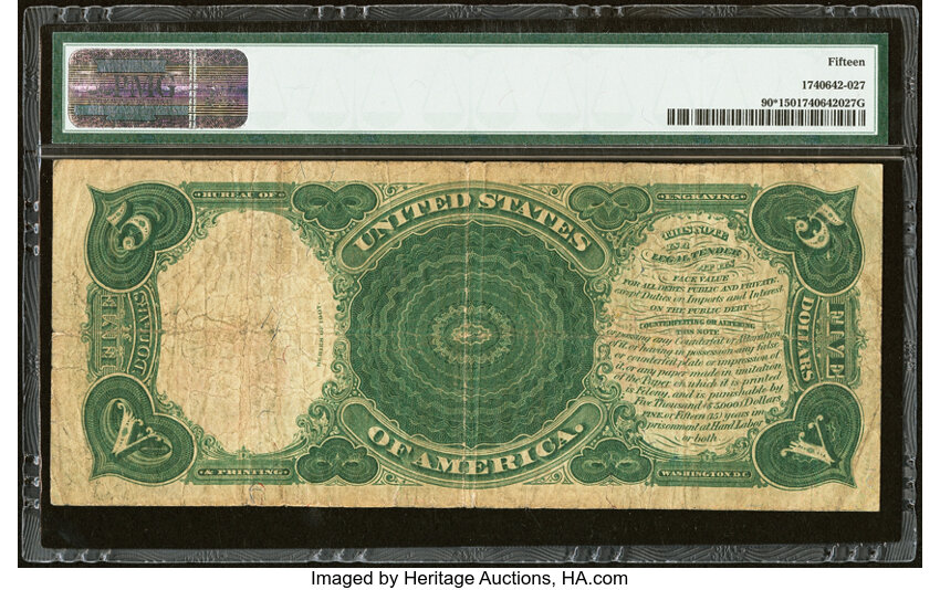 1907 $5  Star Replacement (Fr. 90*) thumbnail 5