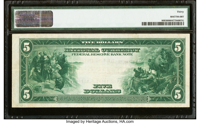 1918 $5  San Francisco (Fr. 809) thumbnail 3