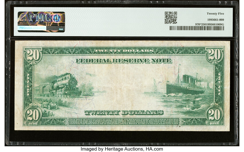 1914 $20  Blue Seal, New York, Star Replacement (Fr. 970*) thumbnail 5