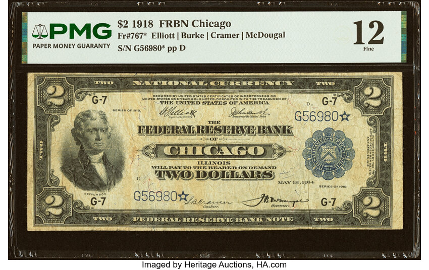 Image for 1918 $2  Chicago, Star Replacement (Fr. 767*)