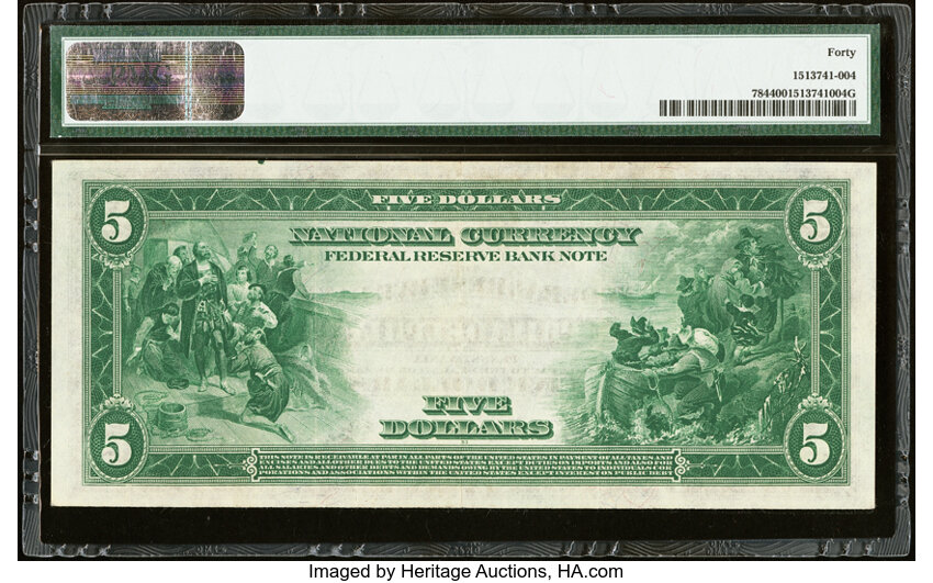 1918 $5  Philadelphia (Fr. 784) thumbnail 4