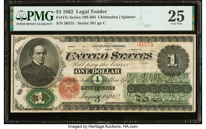 1862 $1  Seal Type 2 (Fr. 17c) thumbnail 2