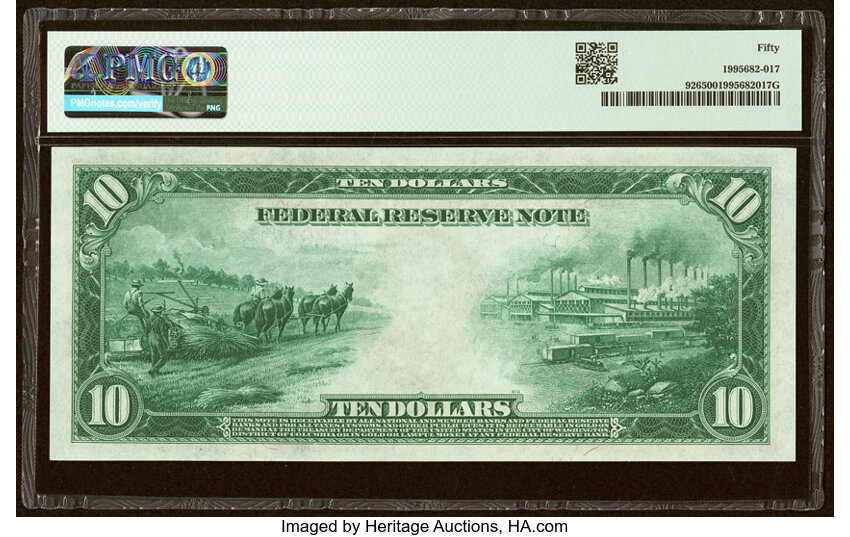 1914 $10  Blue Seal, Atlanta (Fr. 926) thumbnail 6