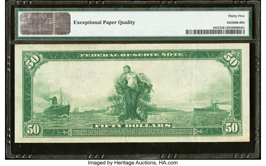 1914 $50  Blue Seal, Cleveland (Fr. 1037) thumbnail 5