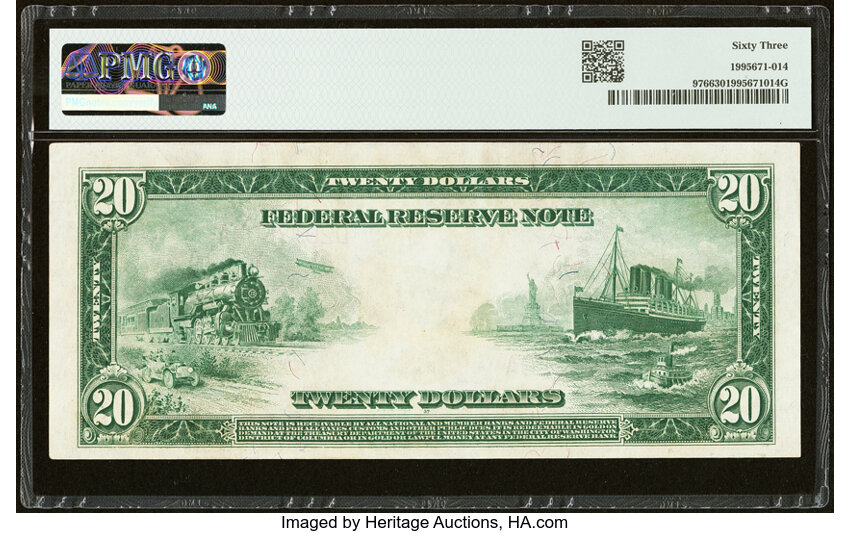 1914 $20  Blue Seal, Cleveland (Fr. 976) thumbnail 4