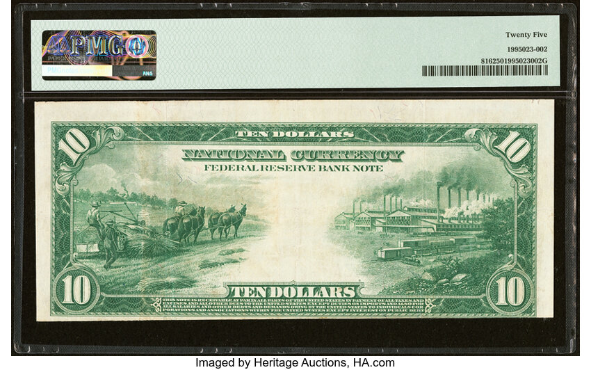 1915 $10  Kansas City (Fr. 816) thumbnail 4