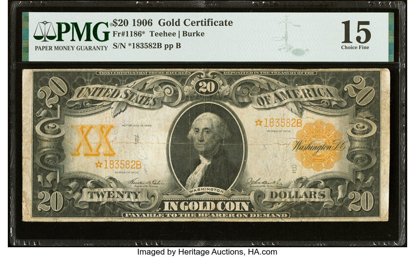 1906 $20  Replacement (Fr. 1186*) thumbnail 3
